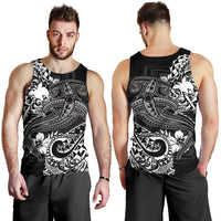 Papua New Guinea Men's Tank Top - White Shark Polynesian Tattoo White - Polynesian Pride