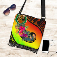 Pohnpei Boho Handbag - Polynesian Hook And Hibiscus (Raggae) Crossbody Boho Handbag - Pohnpei Boho Handbag - Polynesian Hook And Hibiscus (Raggae) One Size #REF! - Polynesian Pride