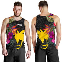 Papua New Guinea Men's Tank Top - Hibiscus Polynesian Pattern - Polynesian Pride