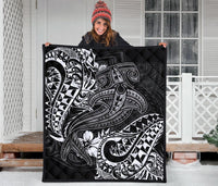 Polynesian Premium Quilt - White Shark Polynesian Tattoo - Polynesian Pride