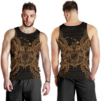 Hawaii Turtle Polynesian Men Tank Top Map Gold - Polynesian Pride