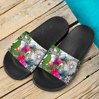 Chuuk Slide Sandals - Turtle Plumeria Banana Leaf - Polynesian Pride