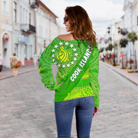 Cook Islands Women Off Shoulder Sweater Polynesian Victorian Vibes - Polynesian Pride