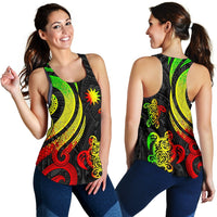 Nauru Women's Racerback Tank - Reggae Tentacle Turtle - Polynesian Pride