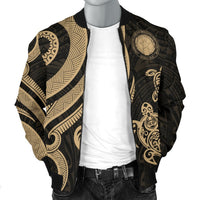 Northern Mariana Men's Bomber Jacket - Tentacle Turtle Gold - Polynesian Pride