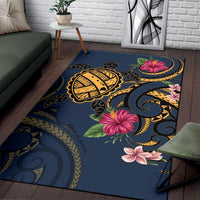 Hawaii Polynesian Turtle Hibiscus Plumeria Rug - Nane Style - Polynesian Pride