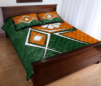 Marshall Islands Quilt Bed Set - Kwajalein Atoll Marshall Islands Flag with Polynesian Patterns - Polynesian Pride