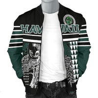 Personalised - Hawaii Kakau Polynesian Warrior Football Men's Bomber Jacket - Rainbow Style - Polynesian Pride