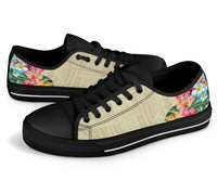 Hawaii Polynesian Flowers Swimming Turtles Low Top Shoe - Polynesian Pride