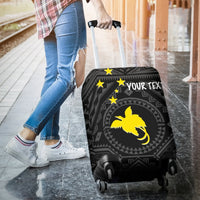 Papua New Guinea Personalised Luggage Covers - Flag With Polynesian Patterns (Black) - Polynesian Pride