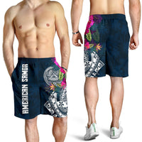 American Samoa Men's Shorts - Polynesian Hibiscus with Summer Vibes - Polynesian Pride