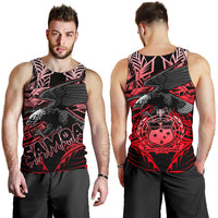 Samoa Polynesian Men's Tank Top - Eagle Tribal Pattern Red Red - Polynesian Pride