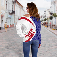 American Samoa Women's Off Shoulder Sweater - Circle Style 01 - Polynesian Pride