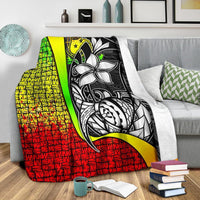 Samoa Polynesian Premium Blanket Reggae - Turtle With Hook - Polynesian Pride