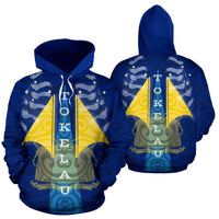 Tokelau All Over Hoodie Tokelau Flag Coat of Arms Design K9 Unisex Blue - Polynesian Pride