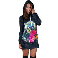 Federated States of Micronesia Women's Hoodie Dress - Tropical Flower - Polynesian Pride