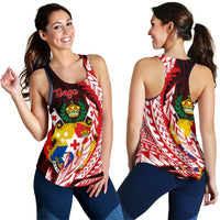 Tonga Women's Racerback Tank - Wings Style Black - Polynesian Pride