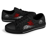 American Samoa Polynesian Low Top Shoes - Polynesian Turtle (Red) - Polynesian Pride
