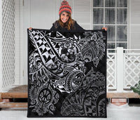 Tonga Polynesian Premium Quilt - White Turtle Flowing - Polynesian Pride