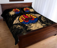Tahiti Polynesian Quilt Bed Set Hibiscus Gold - Polynesian Pride