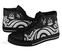 Vanuatu High Top Canvas Shoes - White Tentacle Turtle - Polynesian Pride