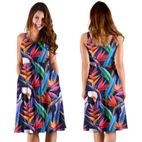 Hawaii Tropical Flower Midi Dress - Polynesian Pride