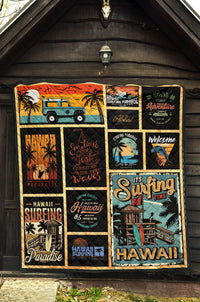 Hawaii Culture Vintage Premium Quilt Black - Polynesian Pride