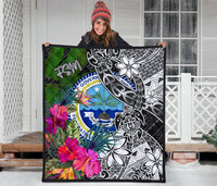 Federated States of Micronesia Premium Quilt - Turtle Plumeria Banana Leaf - Polynesian Pride