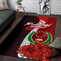 Pohnpei Micronesia Area Rug - Coat Of Arm With Hibiscus - Polynesian Pride