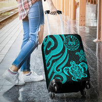 Tahiti Polynesian Luggage Covers - Turquoise Tentacle Turtle - Polynesian Pride