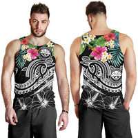 FSM Polynesian Men's Tank - Summer Plumeria (Black) - Polynesian Pride