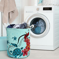 Sea Turtle Hibiscus Laundry Basket AH - Polynesian Pride