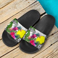 Palau Slide Sandals - Turtle Plumeria Banana Leaf - Polynesian Pride