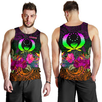 Pohnpei Personalised Men's Tank Top - Summer Hibiscus - Polynesian Pride
