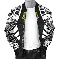 Tuvalu Men Bomber Jackets - Polynesian Tattoo Black - Polynesian Pride