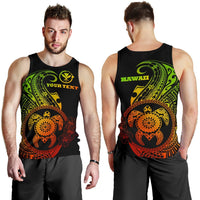 Hawaii Polynesian Personalised Men's Tank Top - Vintage Polynesian Turtle (Reggae) - Polynesian Pride