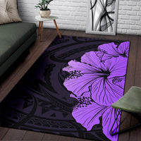Royal Hibiscus Polynesian Tribal Area Rug Violet AH - Polynesian Pride