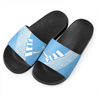 Fiji Tapa Rugby Slide Sandals version Style You Win - Blue - Polynesian Pride