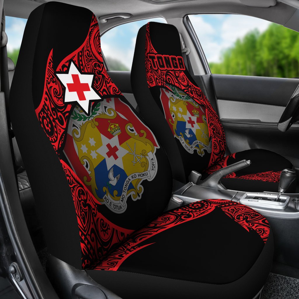 Tonga Car Seat Covers - Tongan Style Universal Fit Black - Polynesian Pride