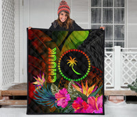 Chuuk Polynesian Premium Quilt - Hibiscus and Banana Leaves - Polynesian Pride