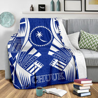 Chuuk States Premium Blanket - Blue Tattoo Style - Polynesian Pride