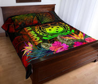 Samoa Polynesian Personalised Quilt Bed Set - Hibiscus and Banana Leaves - Polynesian Pride