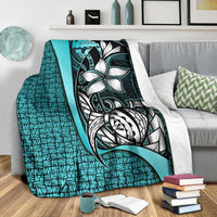 Federated States of Micronesia Premium Blanket Turquoise - Turtle With Hook - Polynesian Pride