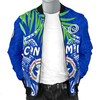 Northern Mariana Islands Rugby Men Bomber Jacket Coconut Leaves - CNMI - Polynesian Pride