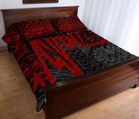 Tahiti Quilt Bed Set - Tahiti Seal In Heartbeat Patterns Style (Red) - Polynesian Pride