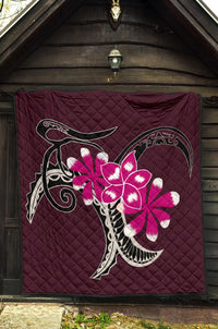 Plumeria Polynesia Pink Premium Quilt - Polynesian Pride