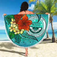 Federated States of Micronesia Beach Blanket - Tropical Flowers Style - Polynesian Pride