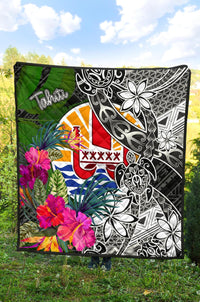 Tahiti Premium Quilt - Turtle Plumeria Banana Leaf - Polynesian Pride