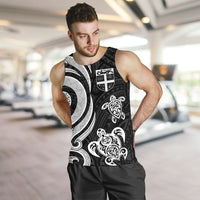 Fiji Polynesian Men Tank Top - White Tentacle Turtle - Polynesian Pride