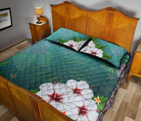 White Hibiscus Quilt Bed Set - Polynesian Pride